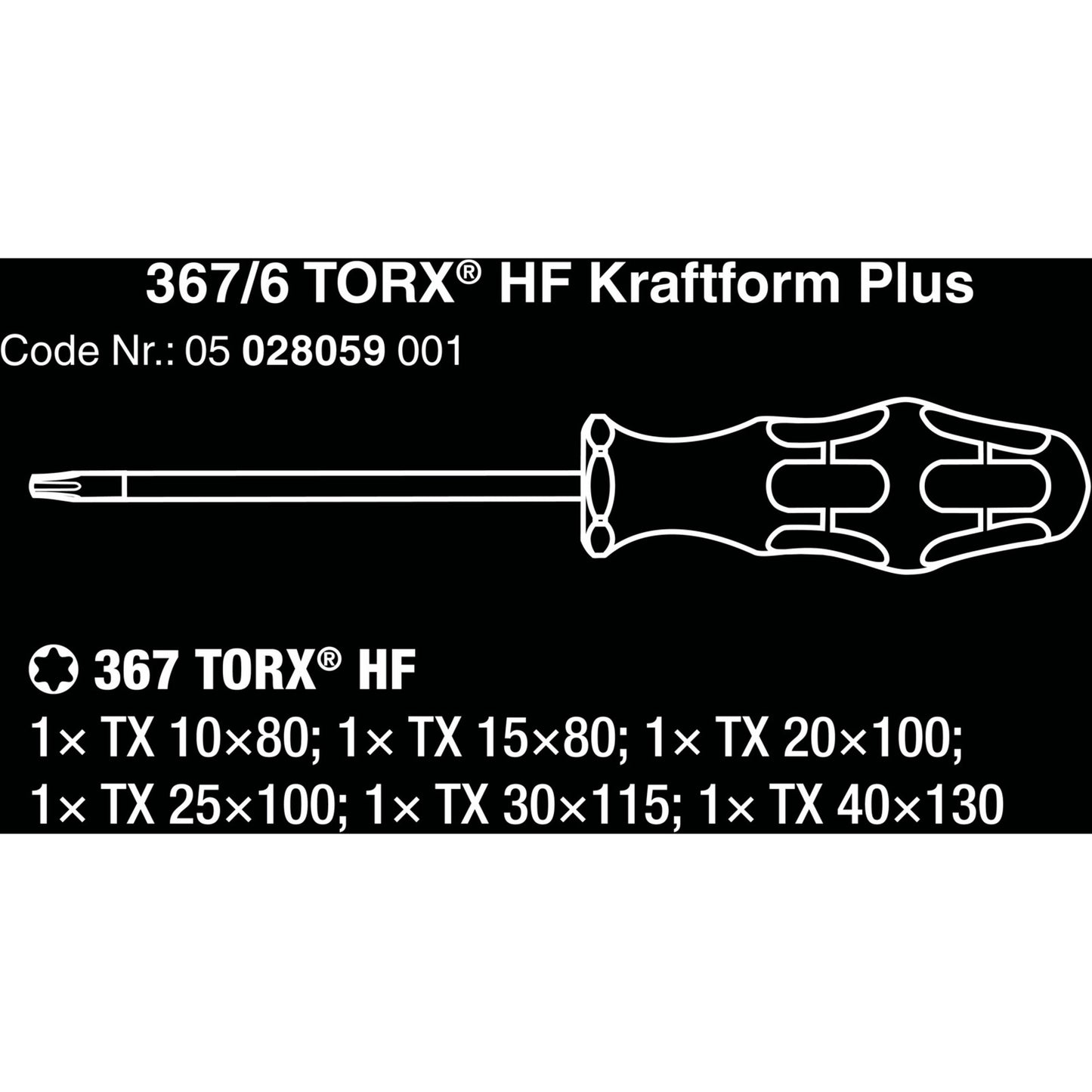 Wera 367 6 Torx HF Schraubendreher Set Kraftform Plus +
