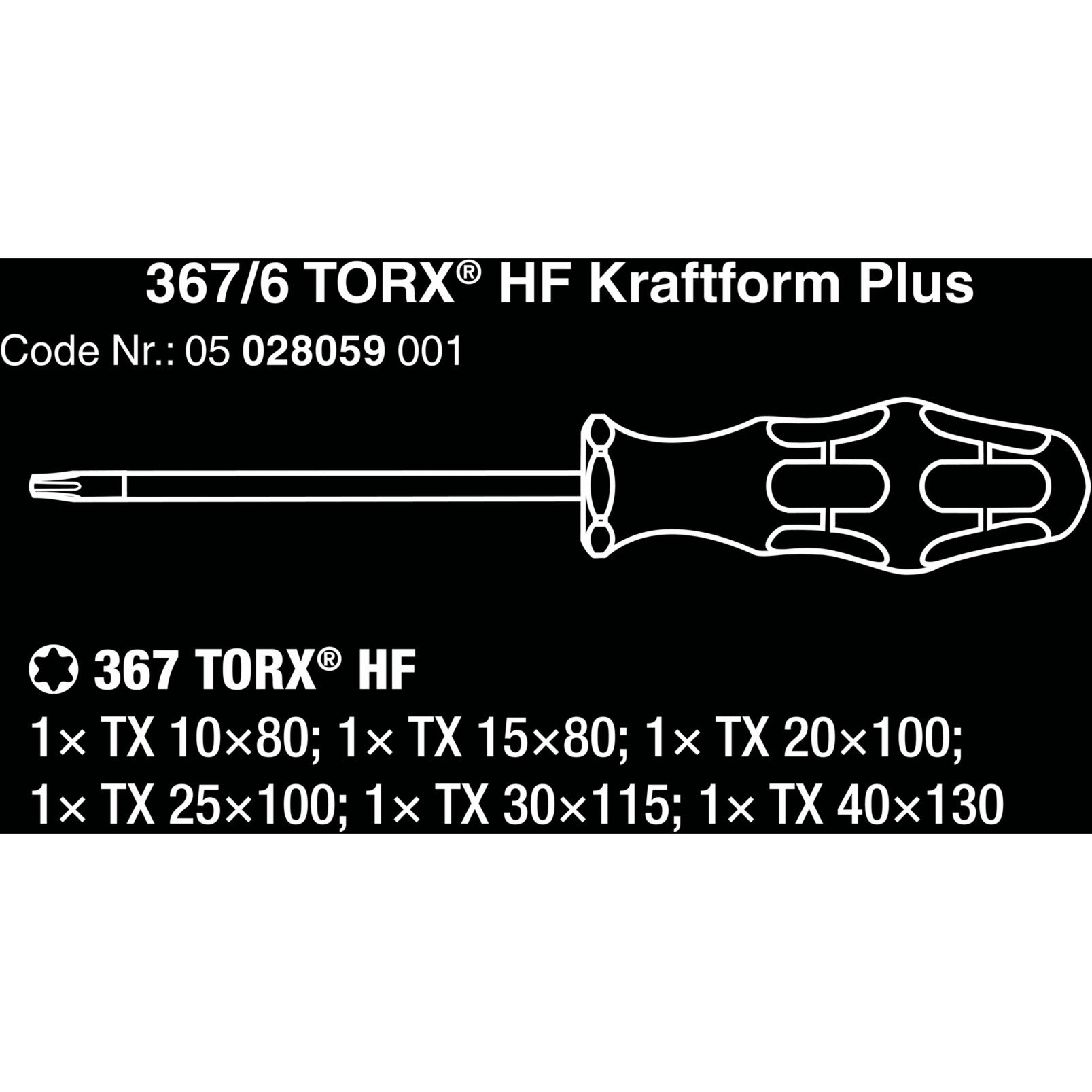 Wera 367 6 Torx HF Schraubendreher Set Kraftform Plus +