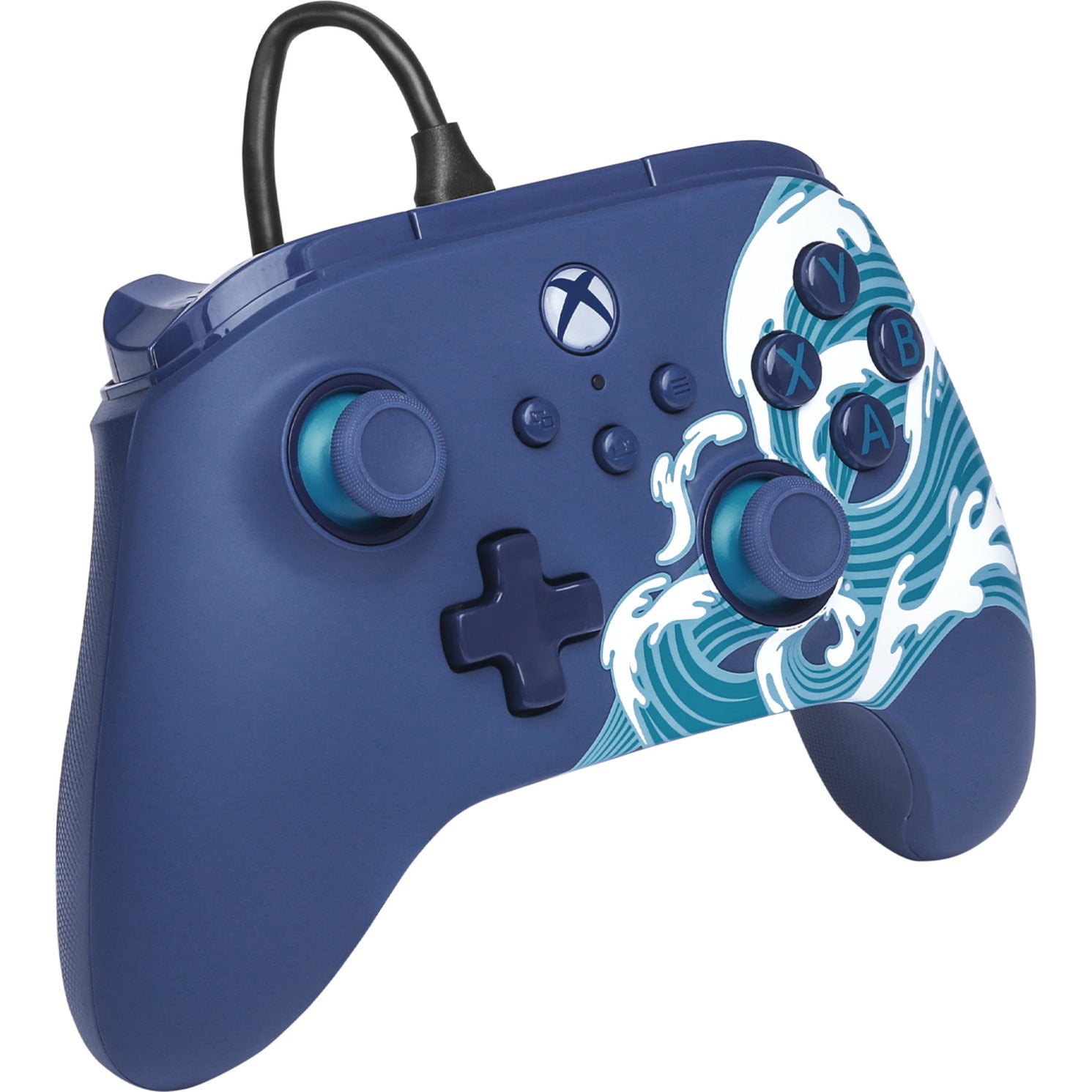 Powera Advantage Controller mit Kabel für die Xbox Series X|s – Water Wave (Azurblau, Xbox Series X|s, Xbox One, PC)
