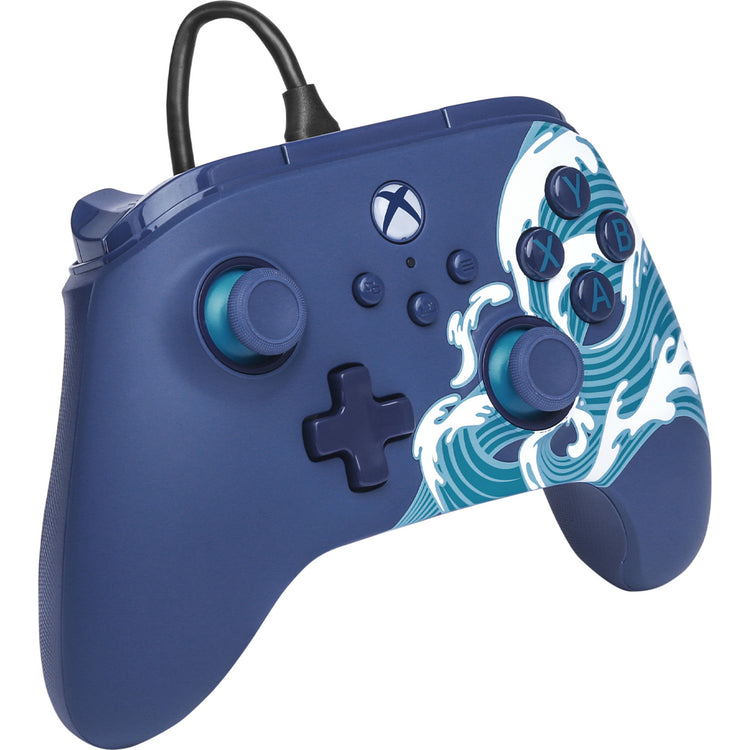 Powera Advantage Controller mit Kabel für die Xbox Series X|s – Water Wave (Azurblau, Xbox Series X|s, Xbox One, PC)