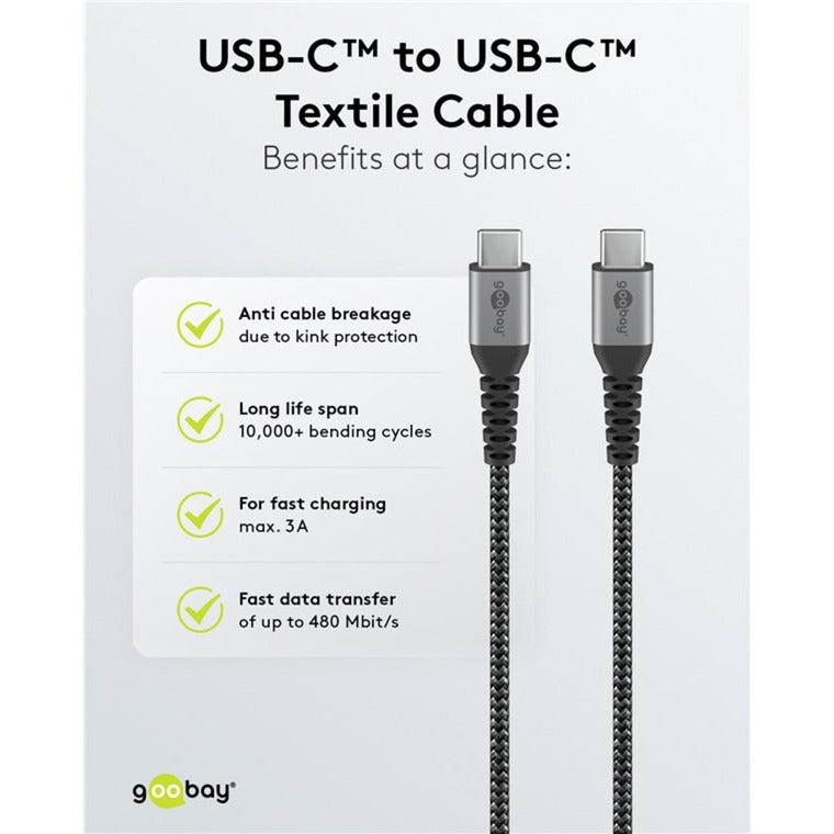 Goobay USB-C Snell Charger Nano (65 W) und USB-C-Textilkabel