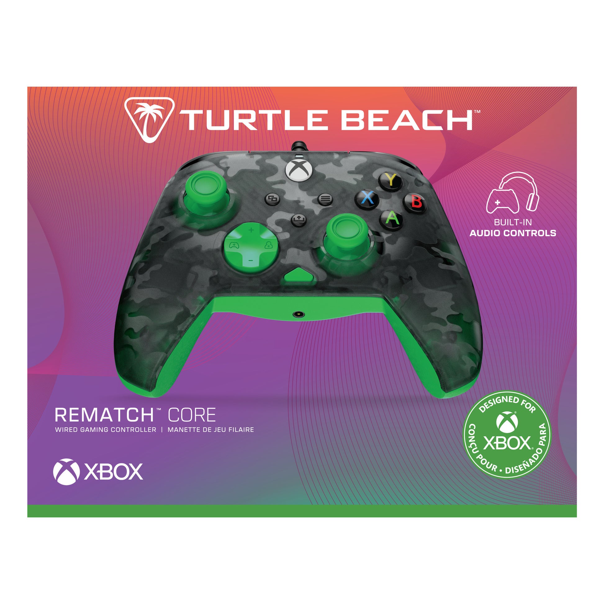 Turtle Beach Rematch Core Wired Controller (Schwarz Grün, Xbox Series X|S, Xbox One, PC)
