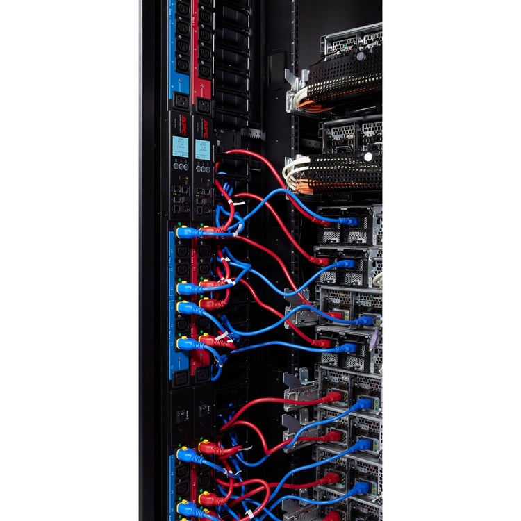 APC ap8681redx667 – Switched Metered-by-Outlet PDU (schwarz rot, 0 Std., 400 V, (21 x) C13 (3 x) C19, IEC 309, 16 A, 3-Phasen-Stecker)