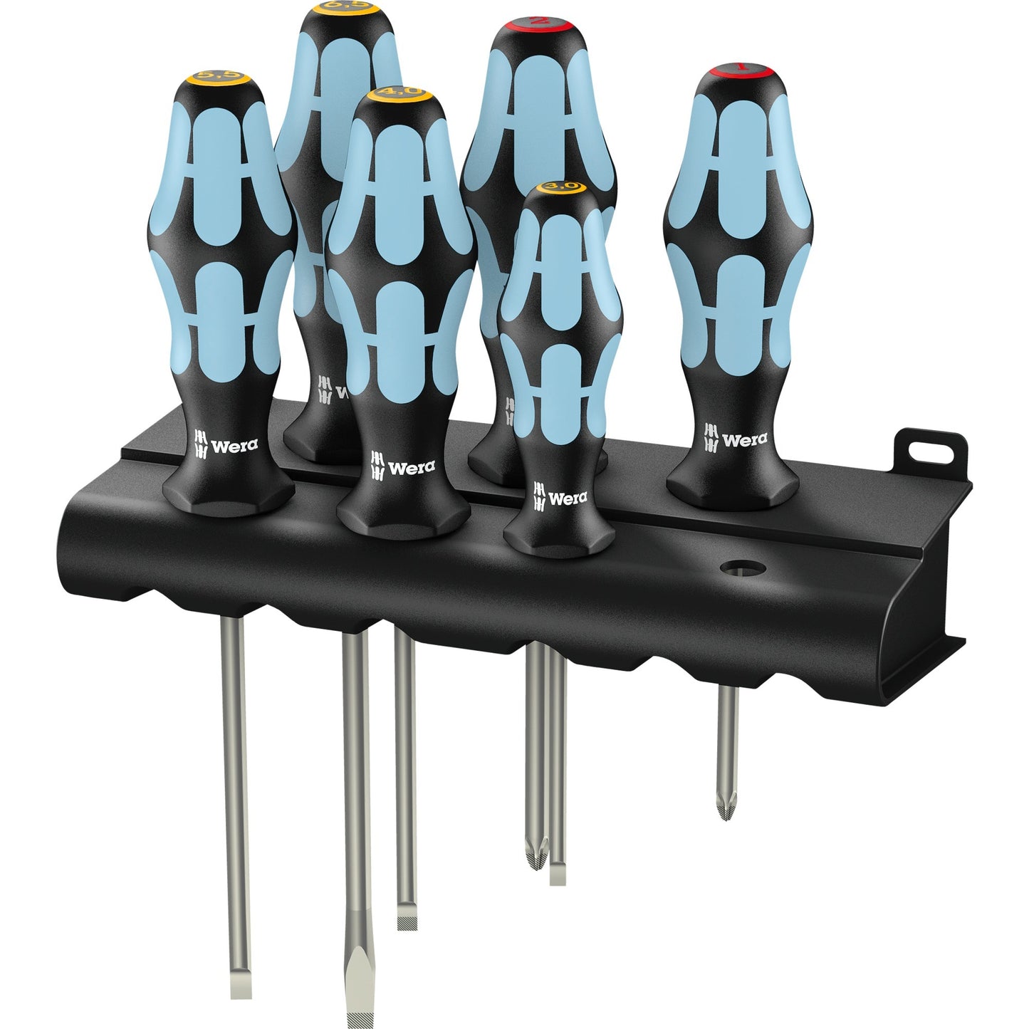 WERA 3334 6 Schraubendreher-Set, Edelstahl + Halter, 6-teilig
