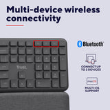 Drahtlose ergonomische Trust Keyra-Tastatur (schwarz, US-Layout, Bluetooth 2,4 G USB) - afbeelding 11
