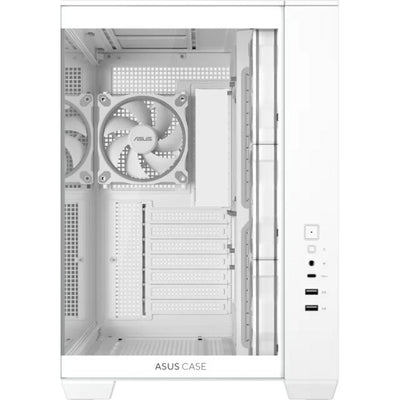 Asus a32 plus Midi-Tower-Gehäuse (weiß | 2x USB-A | 1x USB-C | RGB | gehärtetes Glas)