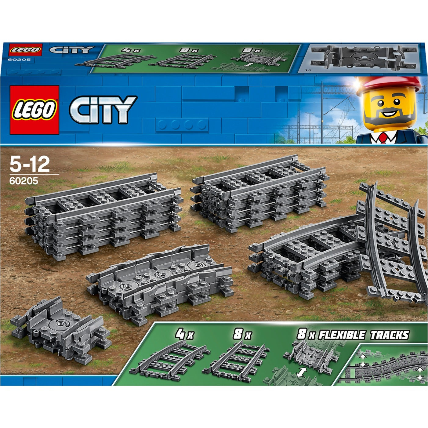Lego City 60205 Flexible Schienen 20-teilig