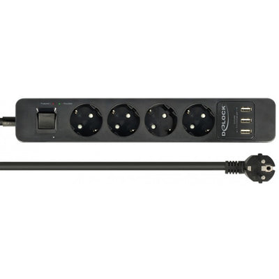 Delock 4-Wege-Sockel mit USB-Anschlüssen
