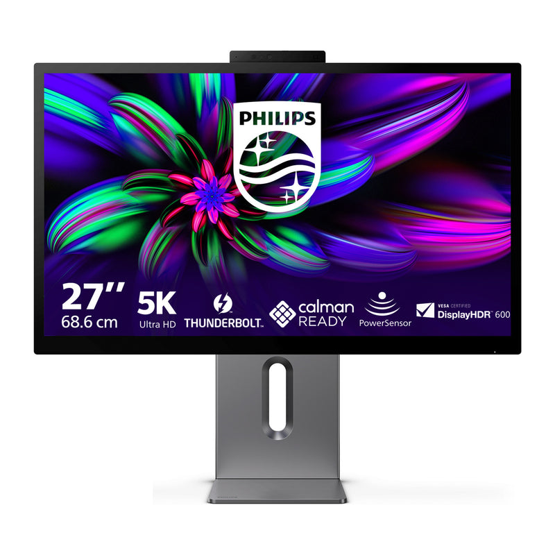 Philips Brilliance 27e3u7903 27 5K UHD-Monitor (grau, HDMI, Thunderbolt 4, USB, LAN, Webcam)