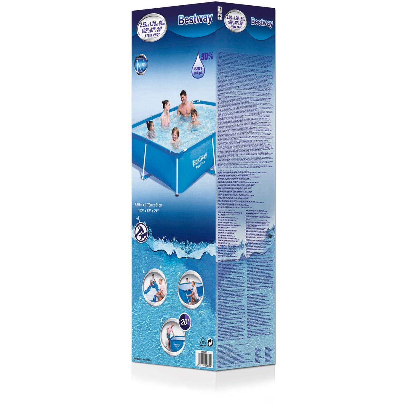 BESTWAY STAEL SWIPHING Pool 259 x 170 x 61 cm