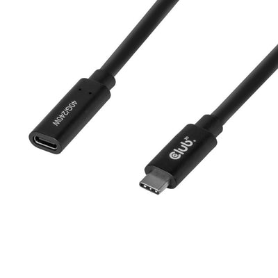 Club 3D USB-C 40 Gbit/s Verlängerungskabel (schwarz, 1 Meter, 8k 60 Hz, PD 240 Watt)