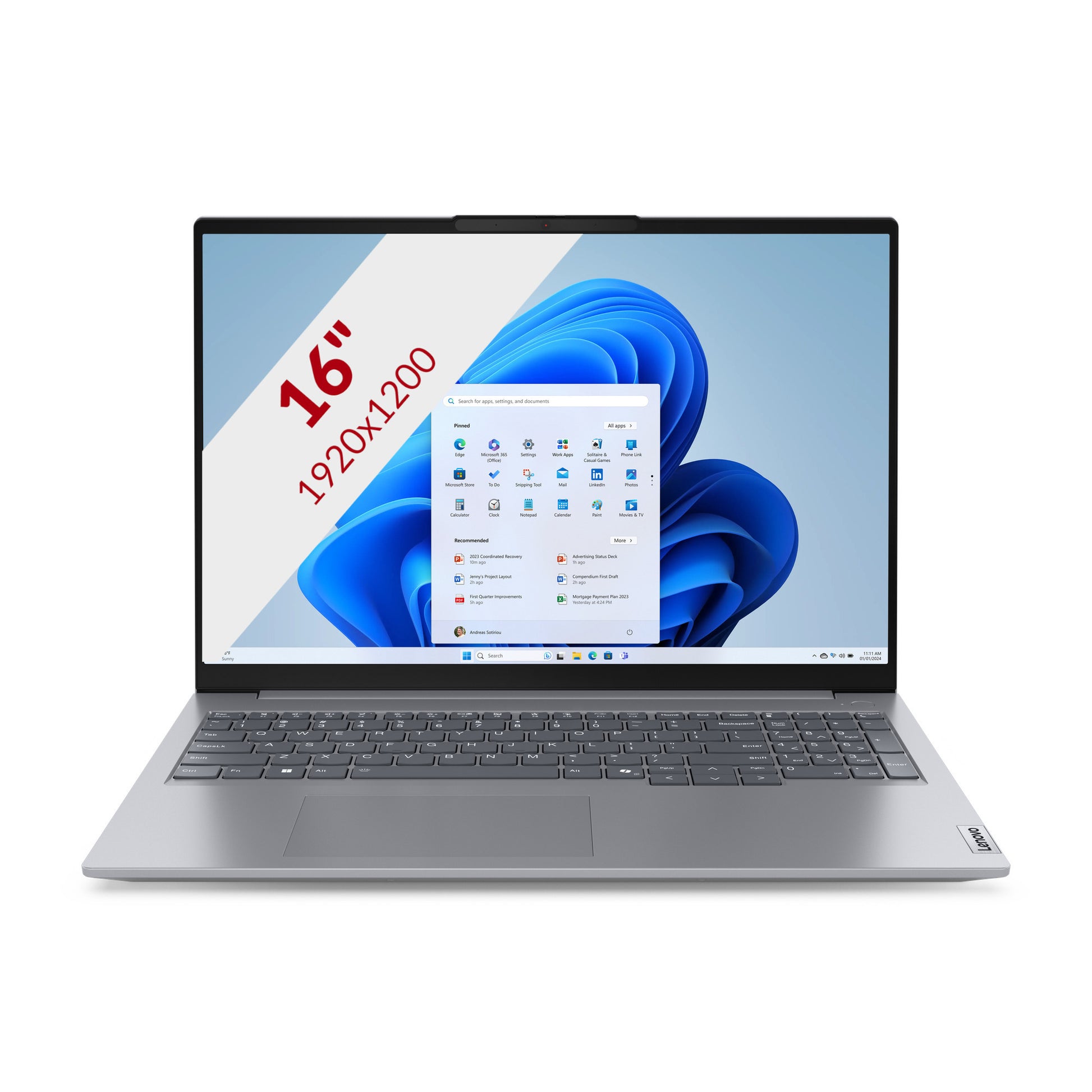 Lenovo thinkbook 16 g7 arp (21mw00ckmh) 16 Laptop (grau | Ryzen 5 7535hs | Radeon 660m | 16 GB | 512 GB SSD)