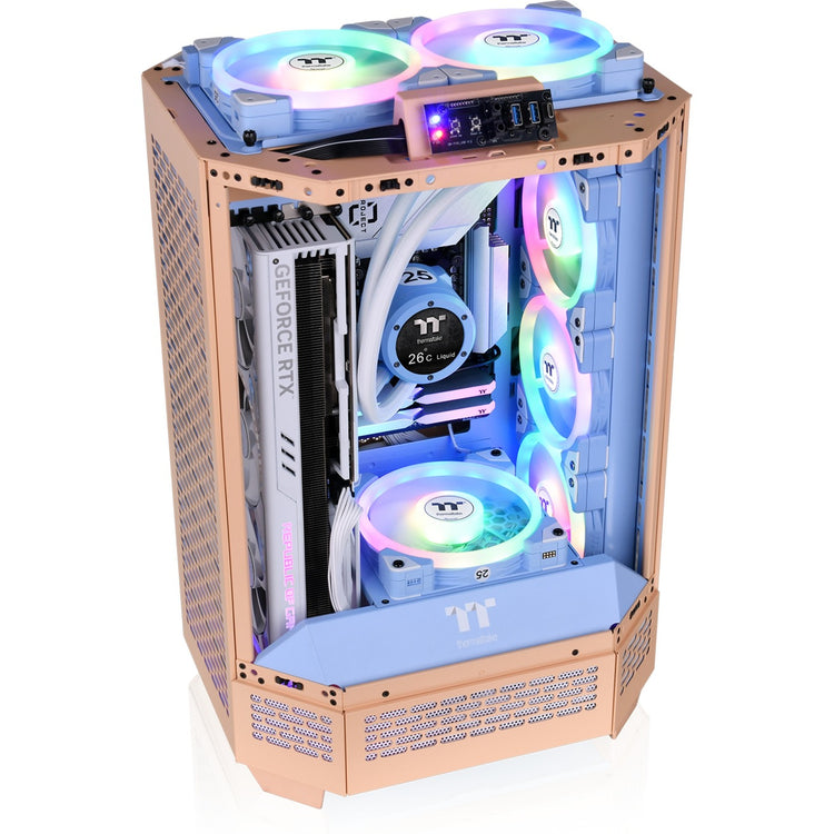 Thermaltake the Tower 300 – Peach Fuzz Mini-Tower-Gehäuse (Pfirsich | 3x USB-A | gehärtetes Glas)