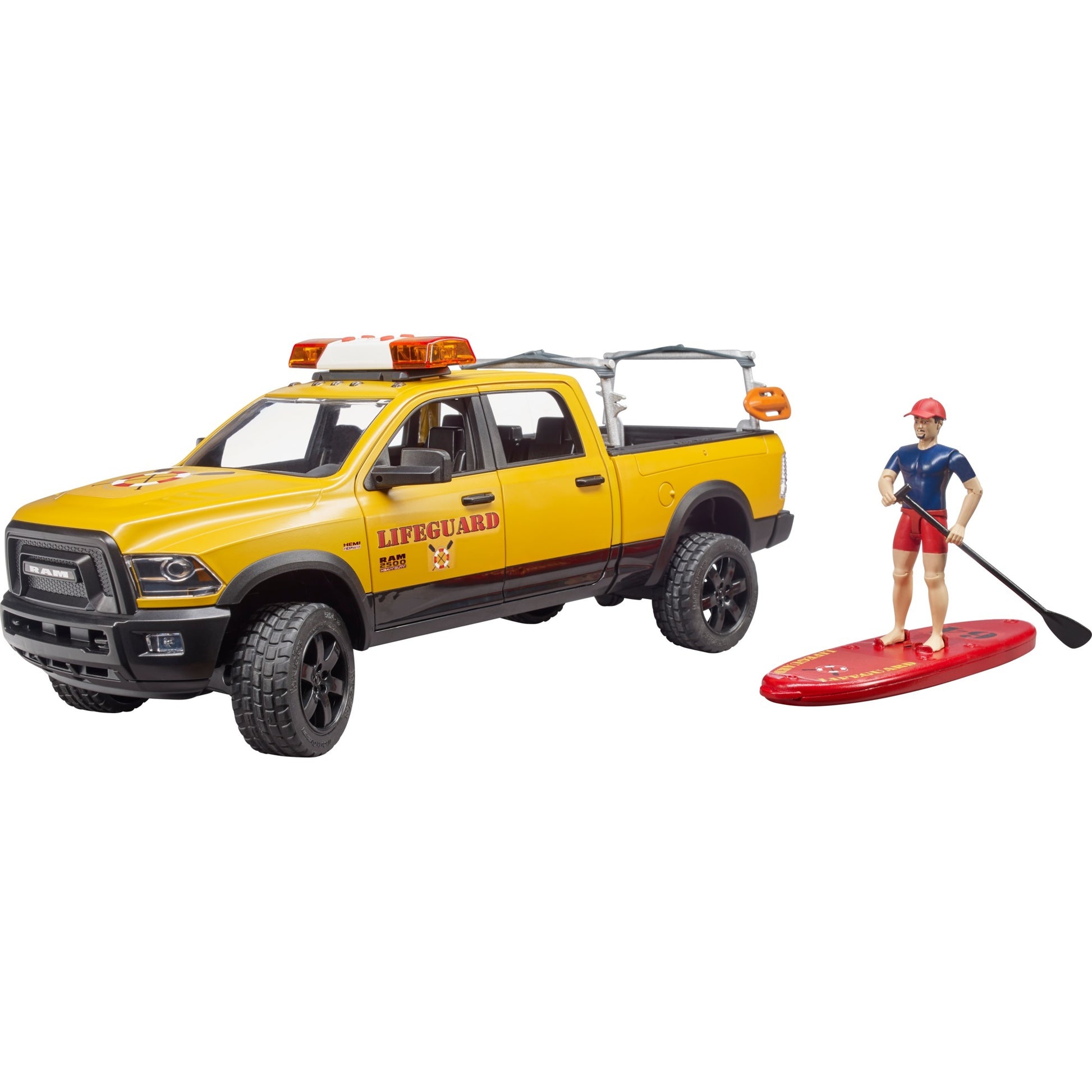 Bruder Dodge Ram 2500 Rettungsbrigadeauto mit Rettungsschwimmer