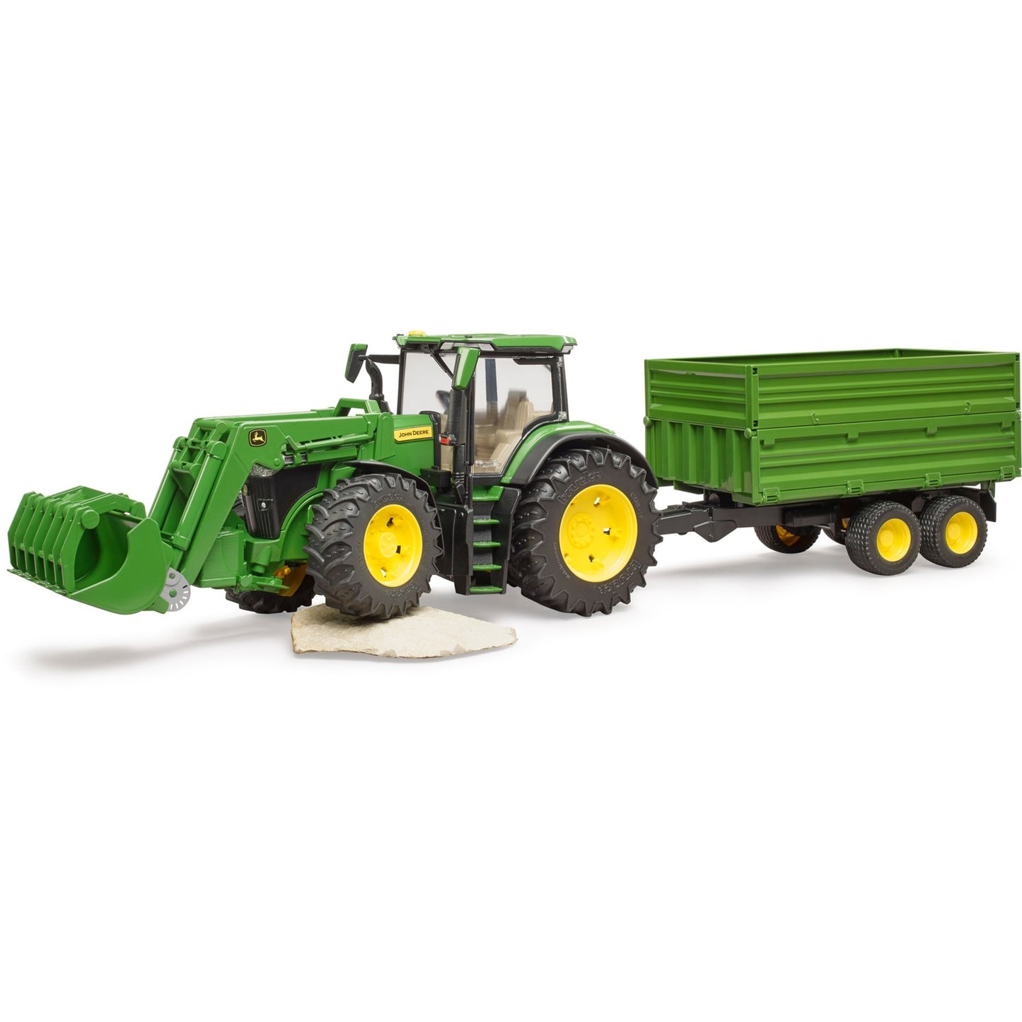 Bruder John Deere 7r 350 mit Frontlader und Transportaanha