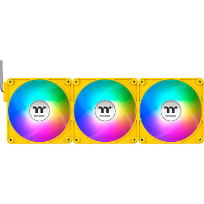 Thermaltake CT120 EX ArGB Sync PC-Lüfter Bumblebee (3-Lüfter-Pack) Gehäuselüfter (Gelb, 3 Stück, 120 x 120 x 25 mm, PWM)