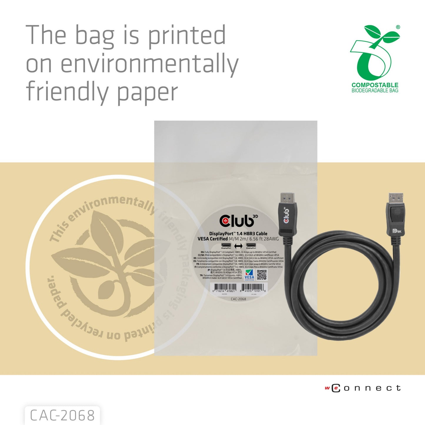 Club 3D DisplayPort 1.4 DisplayPort 1.4 männlich-männlich