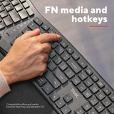 Drahtlose ergonomische Trust Keyra-Tastatur (schwarz, US-Layout, Bluetooth 2,4 G USB) - afbeelding 14