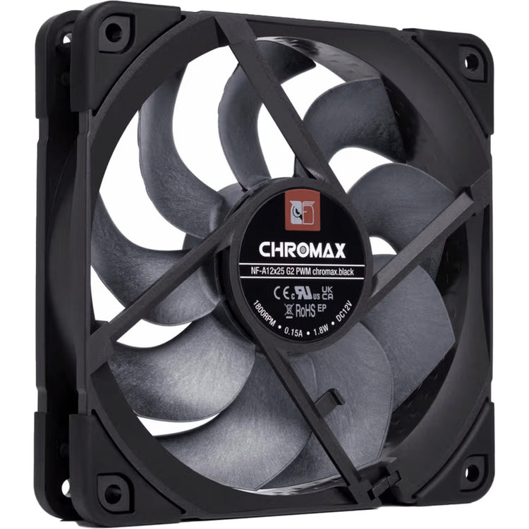 Noctua nf-a12x25 g2 pwm chromax.black Gehäuselüfter (schwarz, 120 x 120 x 25 mm)