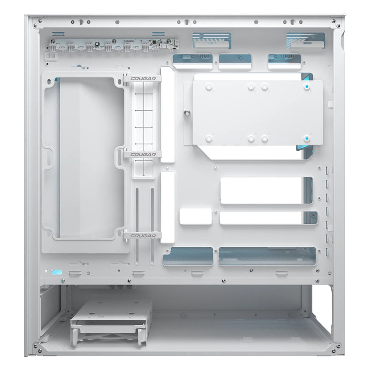 Cougar cfv235 Mesh Midi-Tower-Gehäuse (weiß | 2x USB-A | 1x USB-C | RGB | gehärtetes Glas)