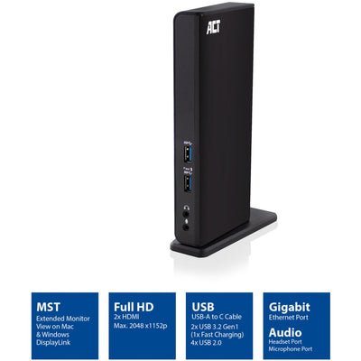 ACT Connectivity USB-C oder USB-A Dual Monitor Docking Station
