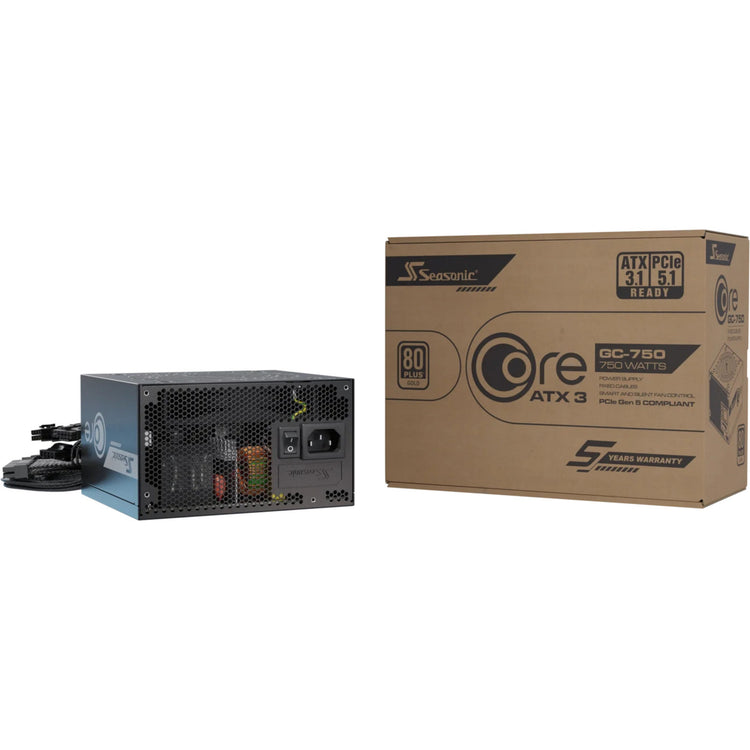 Seasonic Core GC-750 ATX 3.1 750 Watt Netzteil (schwarz, 1x 12V-2x6, 2x PCIe)
