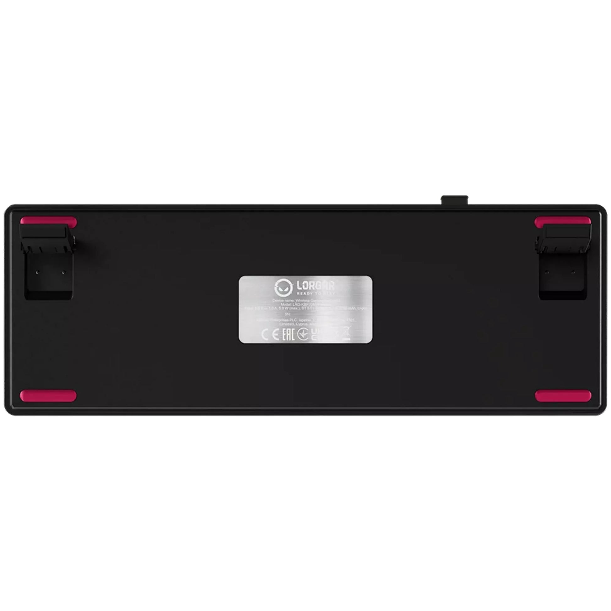 Lorgar kbp70mw, Gaming-Tastatur (schwarz, US-Layout, logar toxic purple, 65 %, RGB, Hot-Swap-fähig, PBT Double-Shot, Bluetooth 2,4 GHz USB)