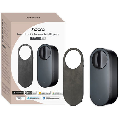 Aqara Smart Lock U200 Lite Kit elektronisches Türschloss (schwarz, Materie über Thread, Bluetooth 5.1, NFC)