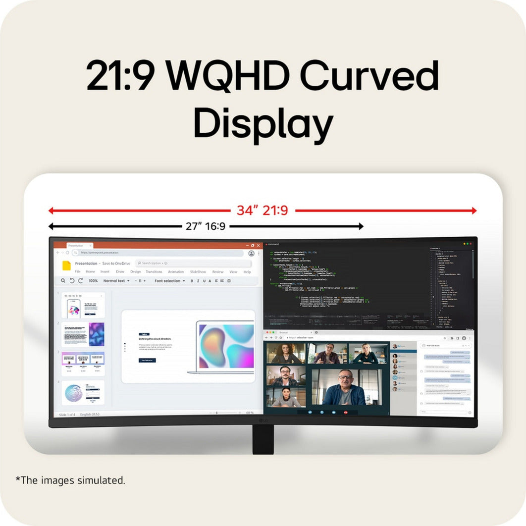LG Ultrawide 34U601B-B 34 gebogener Monitor (Schwarz, HDMI, DisplayPort, AMD FreeSync, 120 Hz)