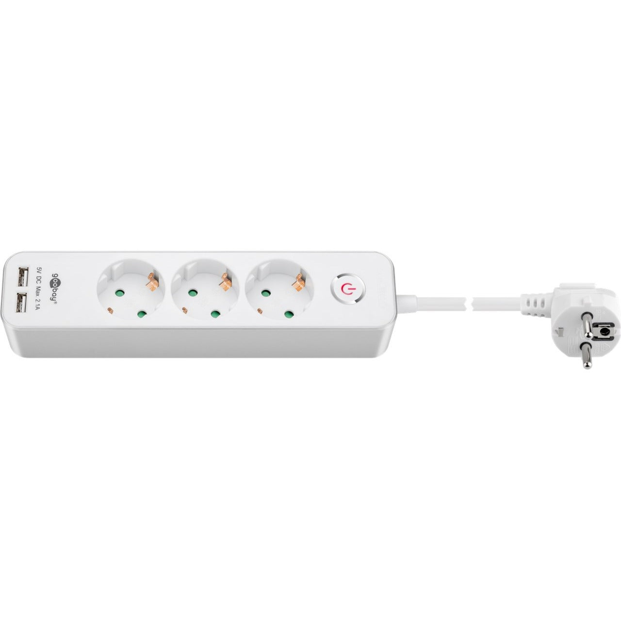 Goobay 3-Wege-Sockel mit Schalter und USB