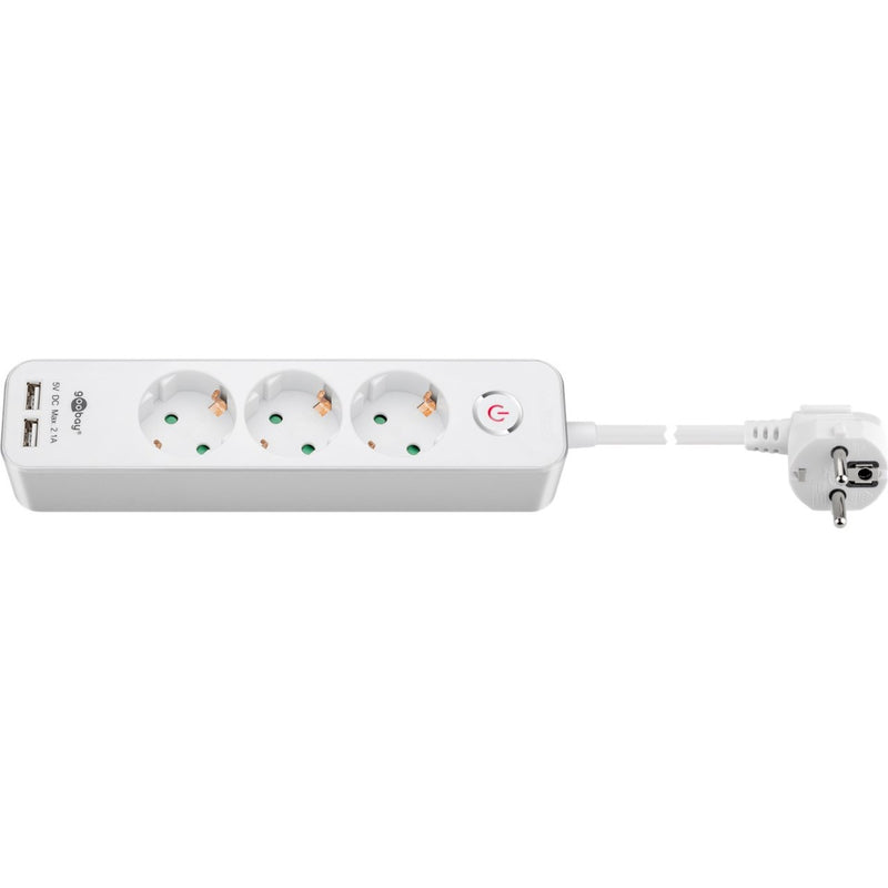 Goobay 3-Wege-Sockel mit Schalter und USB