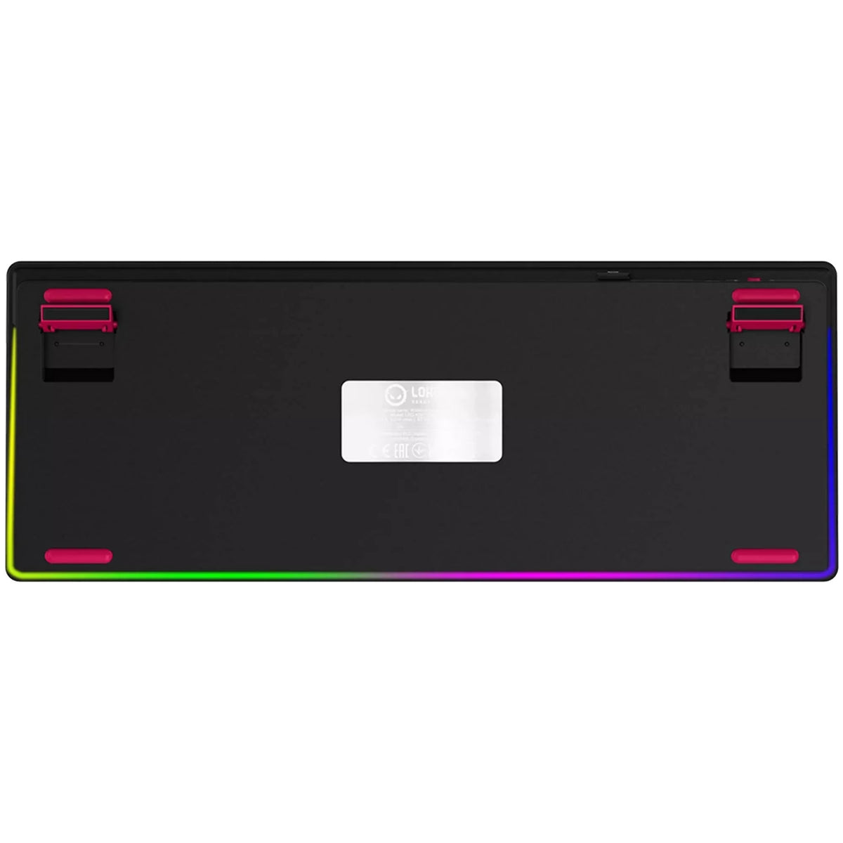 Lorgar kbp70tklw, Gaming-Tastatur (schwarz, US-Layout, logar toxic purple, TKL, RGB, Hot-Swap-fähig, PBT Double-Shot, Bluetooth 2,4 GHz USB)