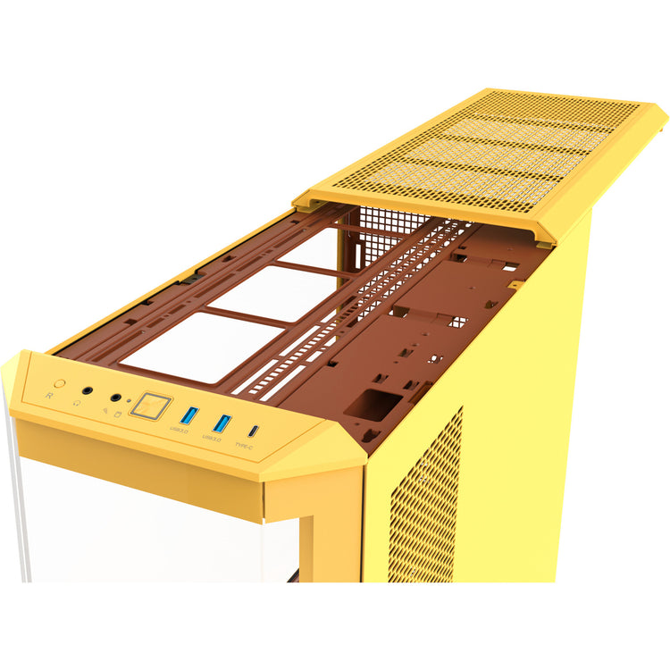 Thermaltake View 600 tg butter caramel Big-Tower-Gehäuse (gelb | 2x USB-A | 1x USB-C | gehärtetes Glas)