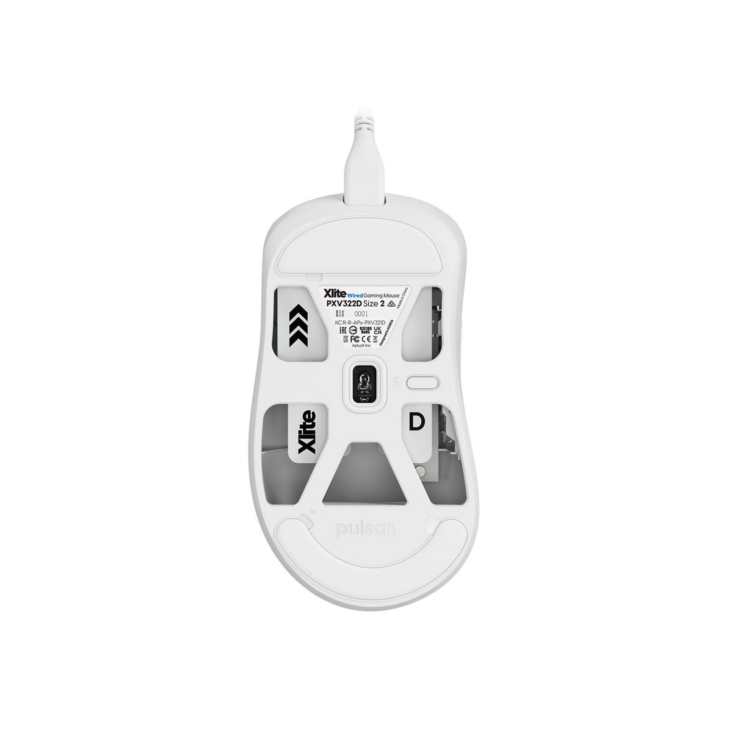 Pulsar xlite mittelgroße kabelgebundene Gaming-Maus (weiß, 26000 dpi)