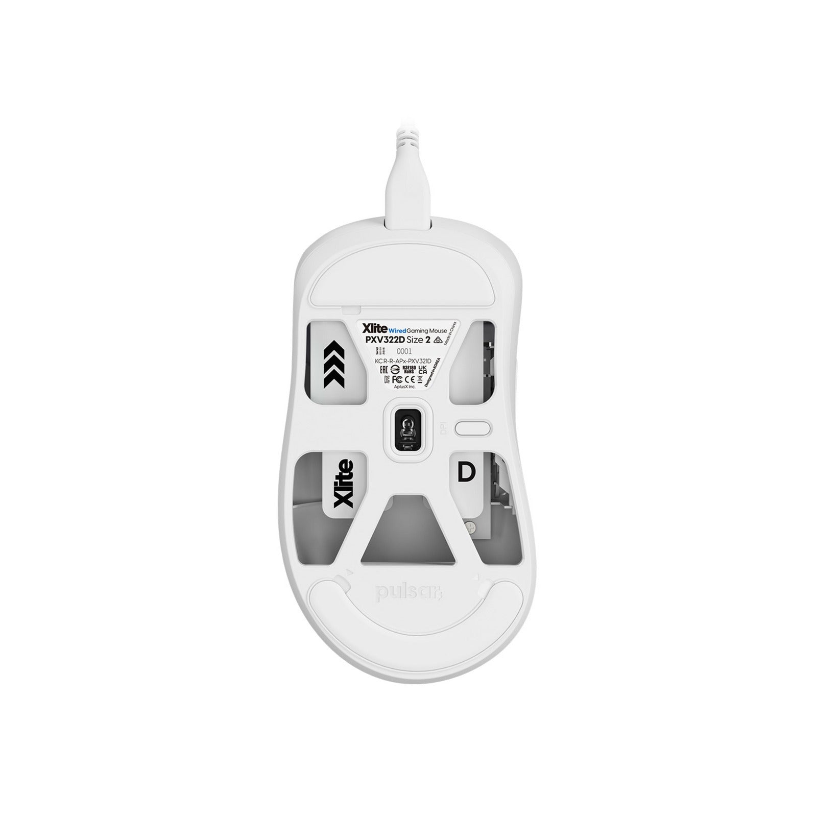 Pulsar xlite mittelgroße kabelgebundene Gaming-Maus (weiß, 26000 dpi)