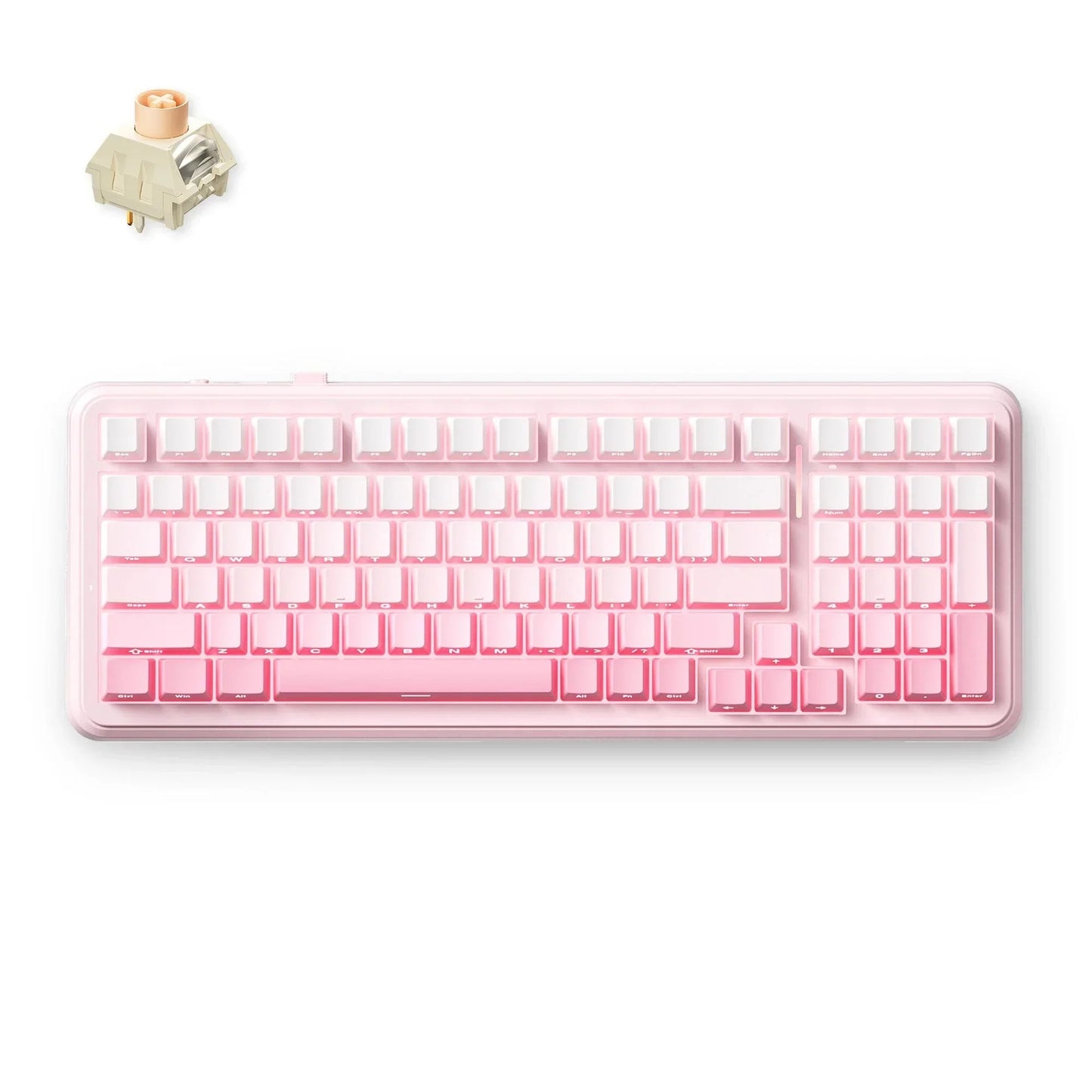 Mhose K99 V2 kabellose mechanische rosa Gaming-Tastatur (US-Layout)