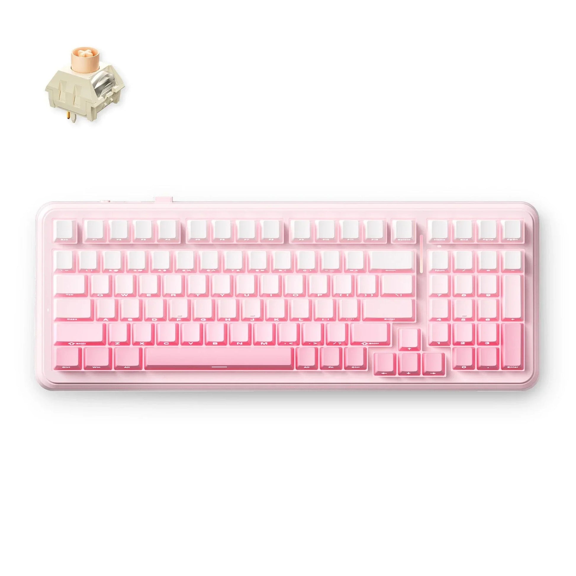 Mhose K99 V2 kabellose mechanische rosa Gaming-Tastatur (US-Layout)