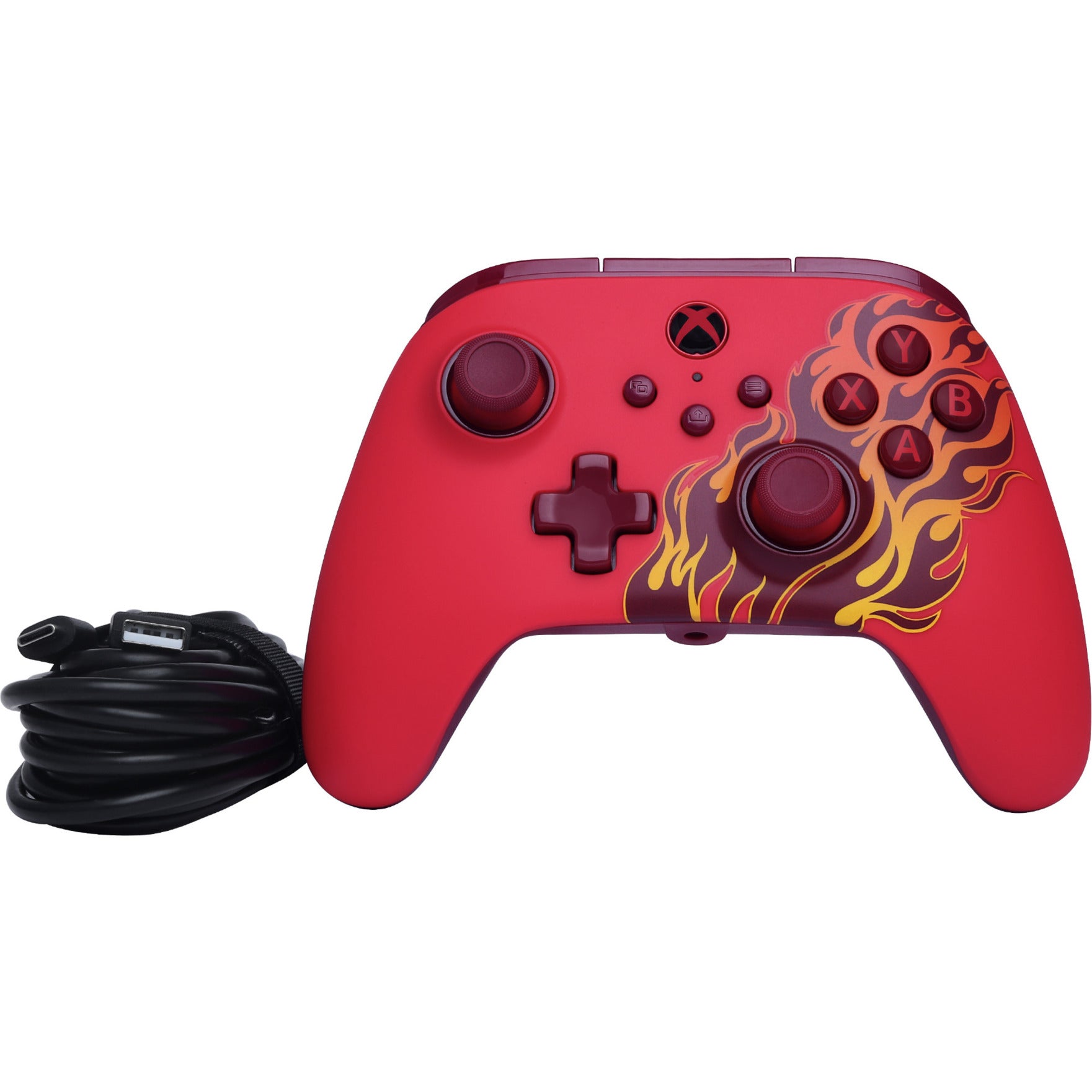 Powera Advantage Controller mit Kabel für die Xbox Series x|s – Red Fire (rot, Xbox Series x|s, Xbox One, PC)