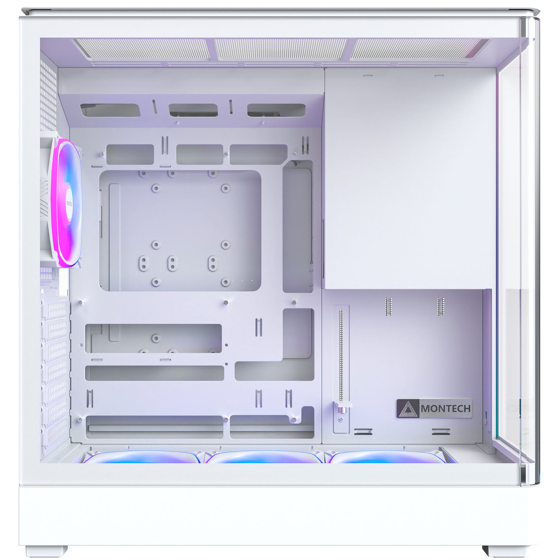 Montech King 45 Pro Midi-Tower-Gehäuse (weiß | 2x USB-A | 1x USB-C | RGB | Fenster)