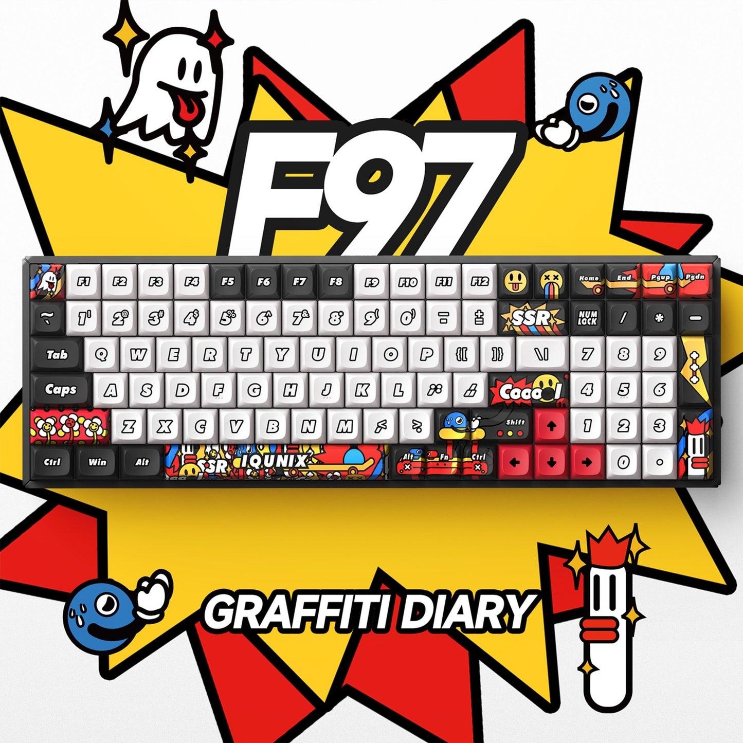 Iqunix F97 Graffiti -Tagebuch drahtlose mechanische Tastatur