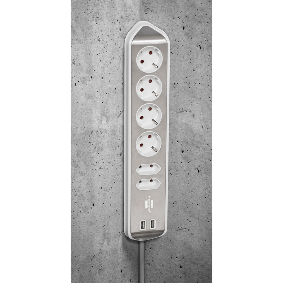 Brennenstuhl Estilo Eckstop Kontakt 4mal mit USB-Ladefunktion