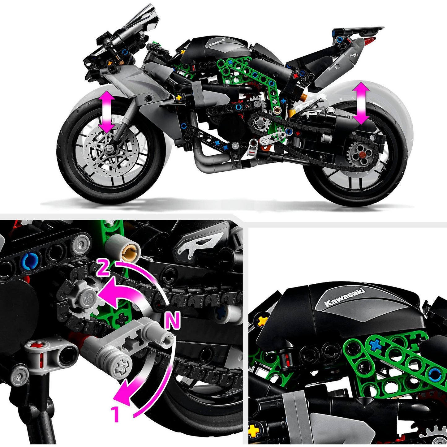 Lego Lego Technic 42170 Kawasaki Ninja H2R Motor