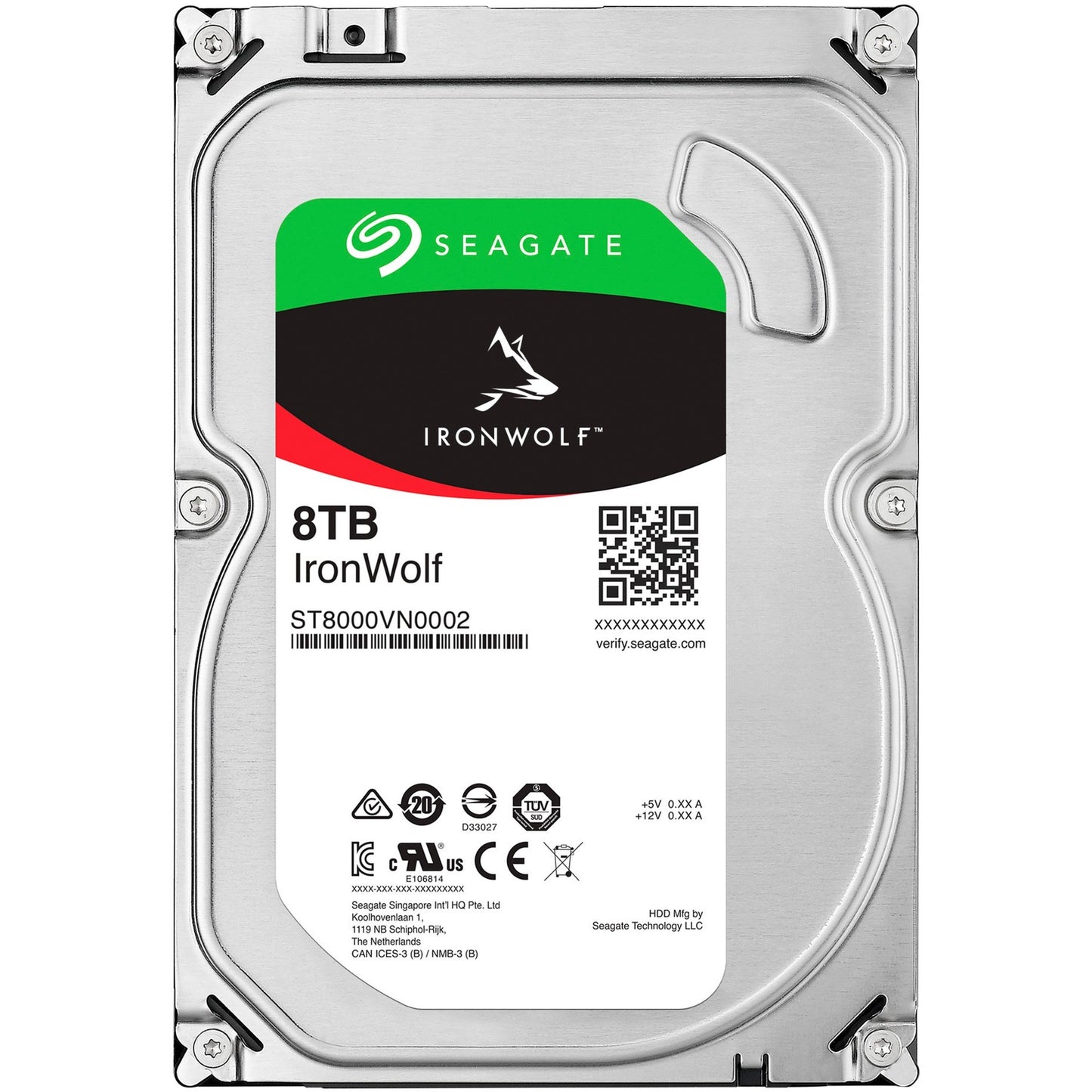 Seagate Seagate ST8000VN004 Ironwolf, 3,5, 8 TB, 7200 U / min, 256 MB, SATA3