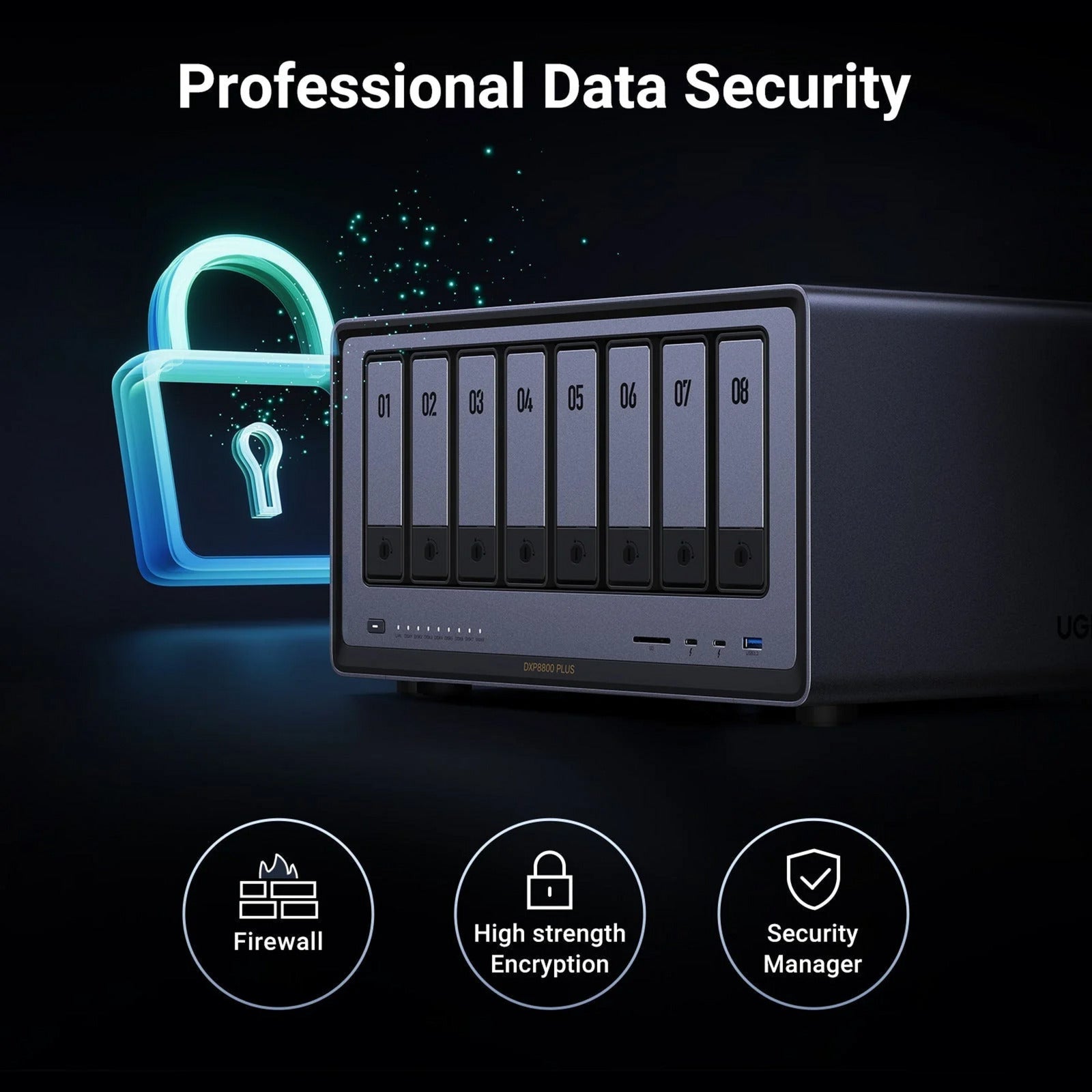 Ugreen nasync dxp8800 plus (grau, WLAN, 2x 10GBE, HDMI, Thunderbolt 4 (40 GB s))