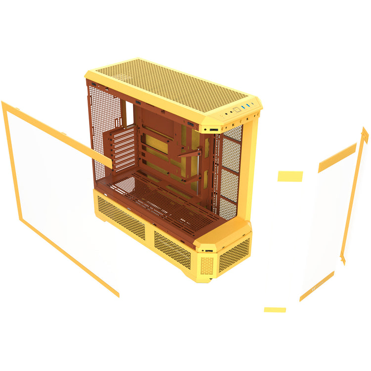 Thermaltake View 600 tg butter caramel Big-Tower-Gehäuse (gelb | 2x USB-A | 1x USB-C | gehärtetes Glas)