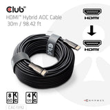 Club 3D HDMI Hybrid AOC Kabel 8K60Hz 4K120Hz 30m (Schwarz) - afbeelding 6