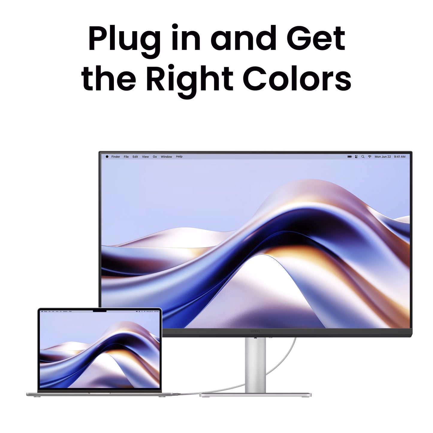 Benq MA270UP für MacBook 27 4K UHD-Monitor (Silber, HDMI, USB-A, USB-C, Audio)