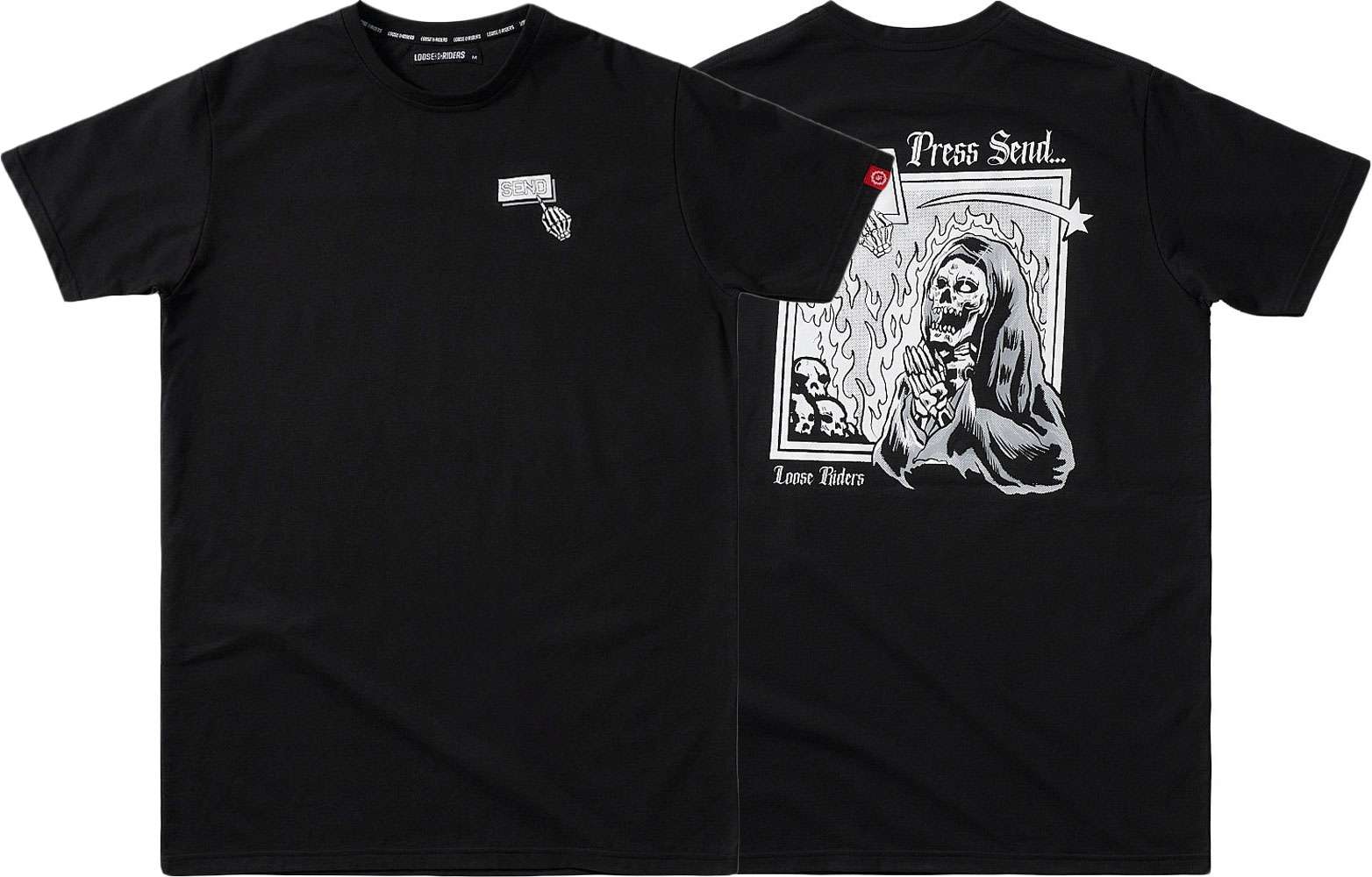 Lose Fahrer drücken „Senden“ – Tech-T-Shirt