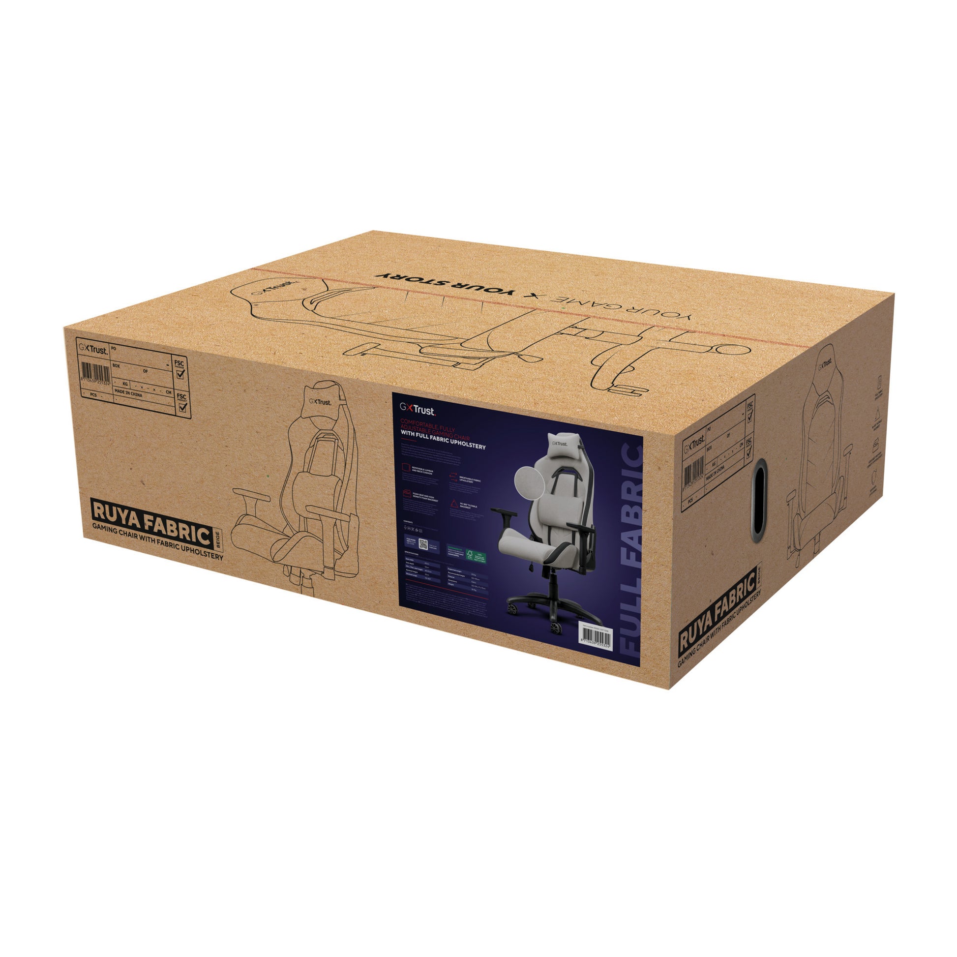 Trust GXT 723B Ruya bequemer Gaming-Stuhl aus Stoff