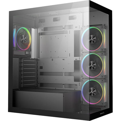 Deepcool CG580 4f v2 Midi-Tower-Gehäuse (schwarz | 2x USB-A | 1x USB-C | RGB | gehärtetes Glas)